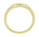 Art Deco Engraved Wheat Coordinating Curved Wedding Ring | 14K or 18K Yellow Gold