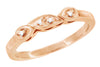 Matching wr380r wedding band for Retro Moderne 1/4 Carat Diamond Engagement Ring in 14 Karat Rose Gold | 1940's Vintage Style