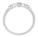 Retro Moderne Raindrop White Sapphire Filigree Wedding Ring in 14 Karat White Gold