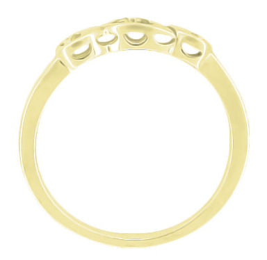 Vintage Style Retro Moderne Yellow Gold Filigree Diamond Wedding Ring - 10K, 14K or 18K - alternate view