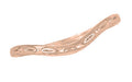 Art Deco Engraved Olive Leaves and Wheat Curved Wedding Band in 14 Karat Rose ( Pink ) Gold