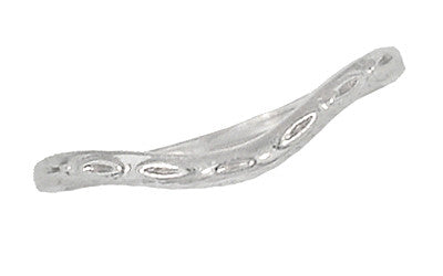 Art Deco Wheat and Olive Leaves Carved Curved Wedding Band in Sterling Silver - Item: WR419SS1 - Image: 4