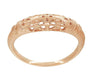 Art Deco Filigree Dome Wedding Ring in 14 Karat Rose Gold