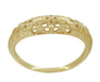 Art Deco Yellow Gold Floral Filigree Dome Wedding Ring - 14K or 18K
