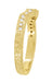 Yellow Gold Antique Style Loving Hearts Contoured Engraved Wheat Diamond Art Deco Wedding Ring