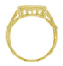 Art Deco Diamond Filigree Contoured Linear Wedding Ring in 18 Karat Yellow Gold