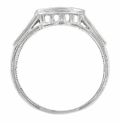 Art Deco Diamonds Filigree and Wheat Curved Hugger Wedding Ring in 14 or 18 Karat White Gold - alternate view