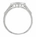 Art Deco Diamonds Filigree and Wheat Curved Hugger Wedding Ring in 14 or 18 Karat White Gold