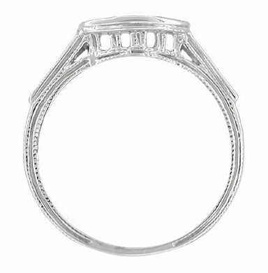Art Deco Platinum and Diamond Filigree Hugger Wedding Ring - alternate view