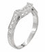 Art Deco Platinum and Diamond Filigree Hugger Wedding Ring