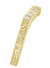 Art Deco Yellow Gold Carved Wheat Curved Hugger Diamond Wedding Band