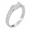 Matching wr714p wedding band for Art Deco 1/3 Carat Diamond Castle Engagement Ring in Platinum