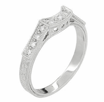 Art Deco Diamond Filigree Palladium Wedding Ring