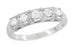 Mid Century Straightline Diamond Wedding Ring in White Gold - 18K or 14K